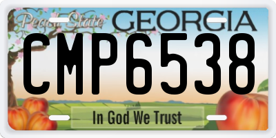 GA license plate CMP6538