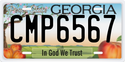 GA license plate CMP6567
