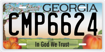 GA license plate CMP6624