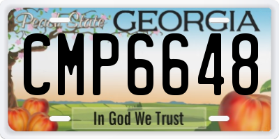 GA license plate CMP6648