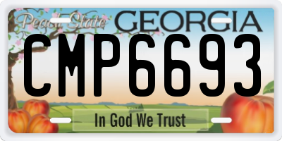 GA license plate CMP6693