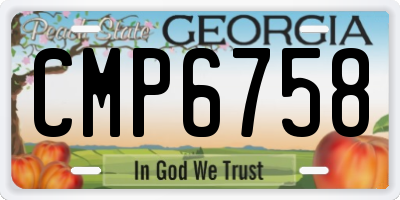 GA license plate CMP6758