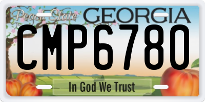 GA license plate CMP6780
