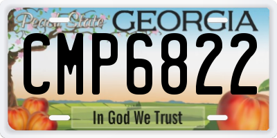 GA license plate CMP6822
