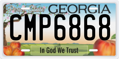 GA license plate CMP6868