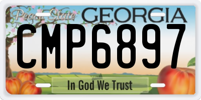 GA license plate CMP6897