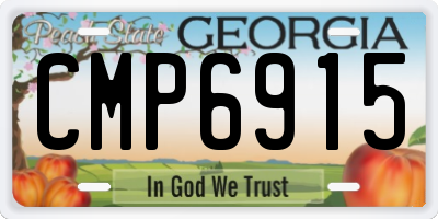 GA license plate CMP6915