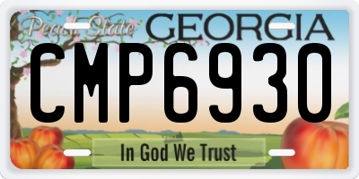 GA license plate CMP6930