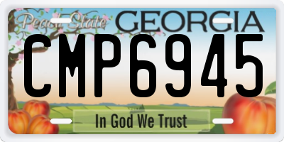 GA license plate CMP6945