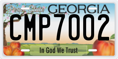 GA license plate CMP7002