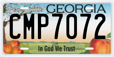 GA license plate CMP7072