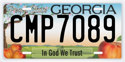 GA license plate CMP7089