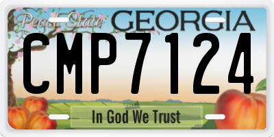 GA license plate CMP7124