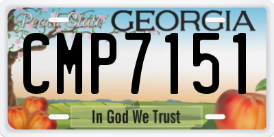 GA license plate CMP7151