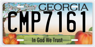 GA license plate CMP7161