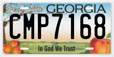 GA license plate CMP7168