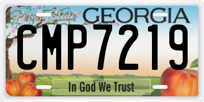 GA license plate CMP7219