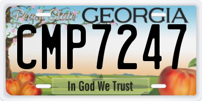 GA license plate CMP7247