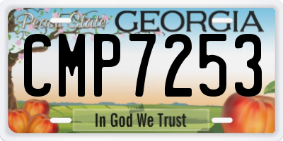 GA license plate CMP7253