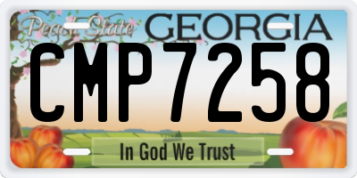 GA license plate CMP7258