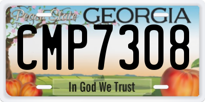 GA license plate CMP7308