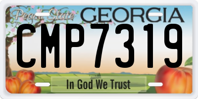 GA license plate CMP7319