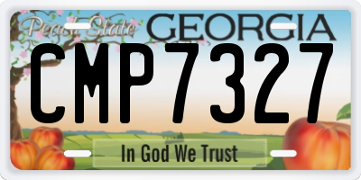 GA license plate CMP7327