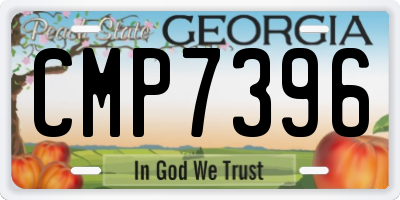 GA license plate CMP7396
