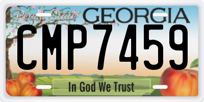 GA license plate CMP7459