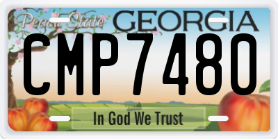 GA license plate CMP7480