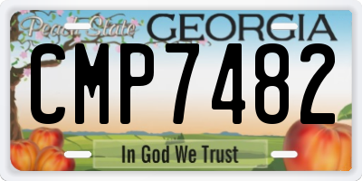 GA license plate CMP7482