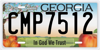 GA license plate CMP7512