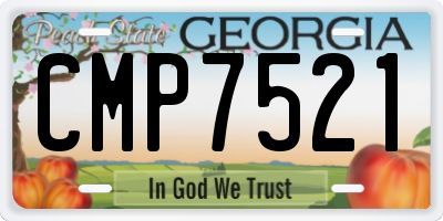 GA license plate CMP7521