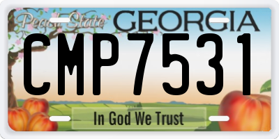 GA license plate CMP7531