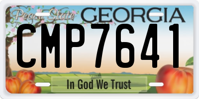 GA license plate CMP7641