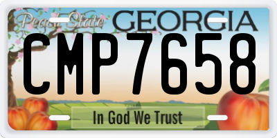 GA license plate CMP7658