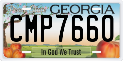 GA license plate CMP7660