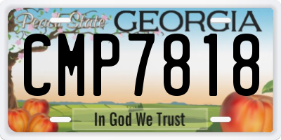 GA license plate CMP7818