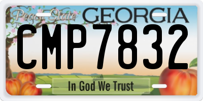 GA license plate CMP7832