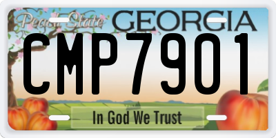 GA license plate CMP7901