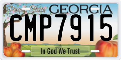 GA license plate CMP7915