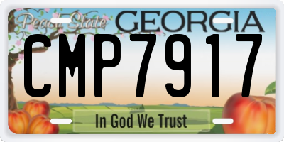 GA license plate CMP7917