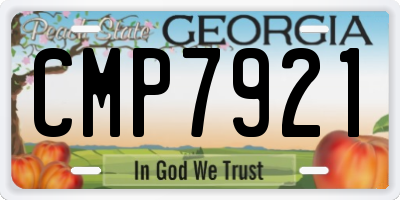 GA license plate CMP7921