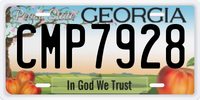 GA license plate CMP7928