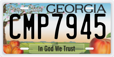 GA license plate CMP7945