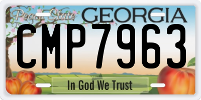 GA license plate CMP7963