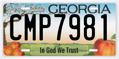 GA license plate CMP7981