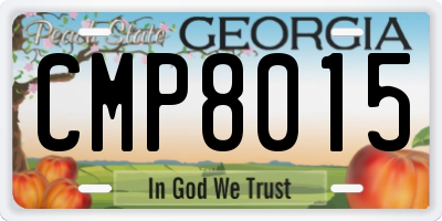GA license plate CMP8015