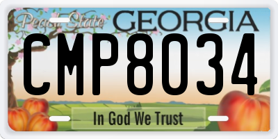 GA license plate CMP8034