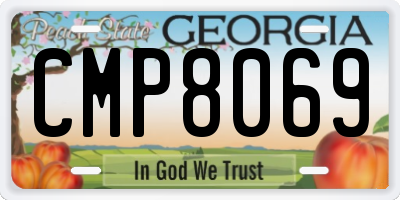 GA license plate CMP8069